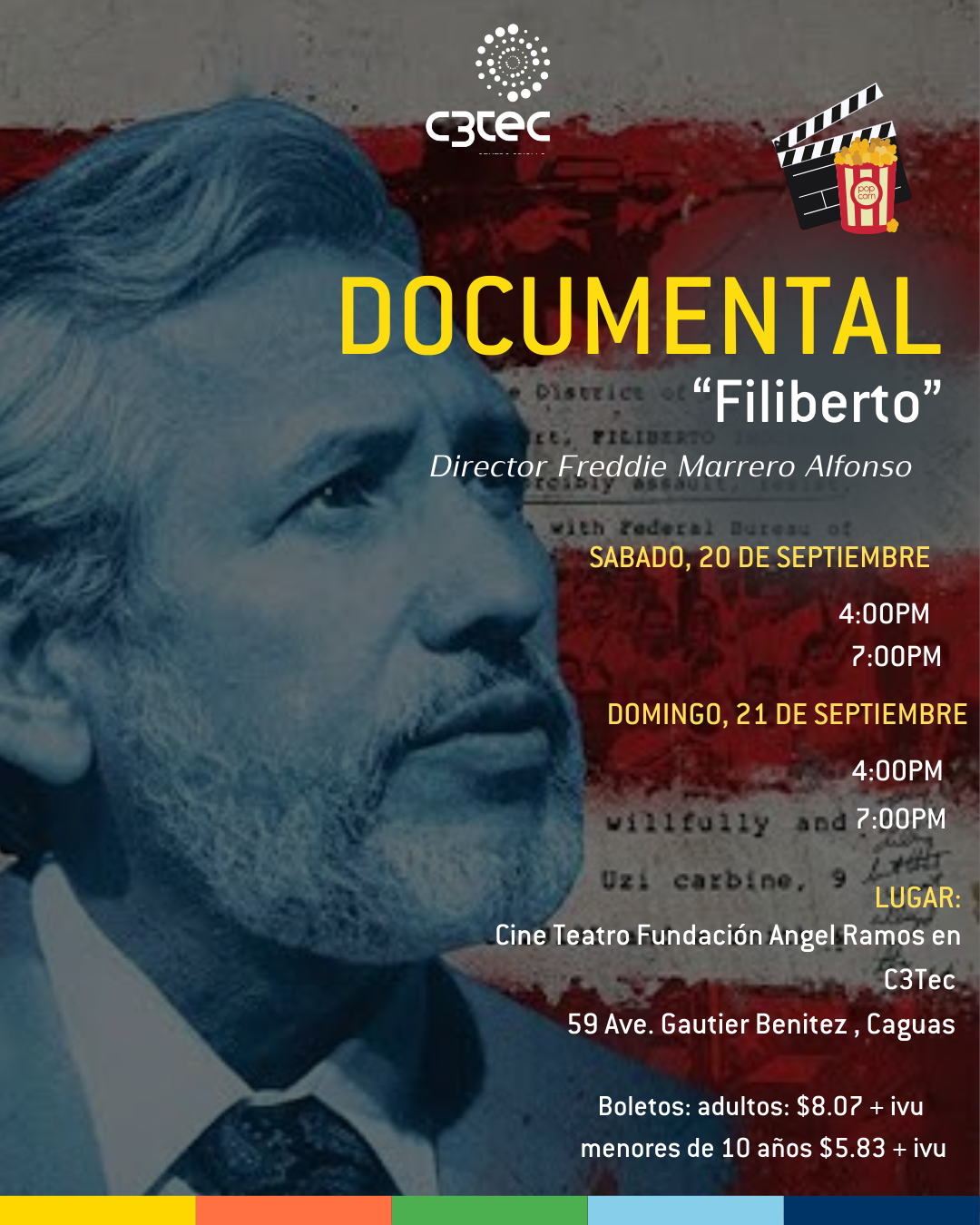 Documental Filiberto | 21 de septiembre | 4:00pm | Boleto de Adulto