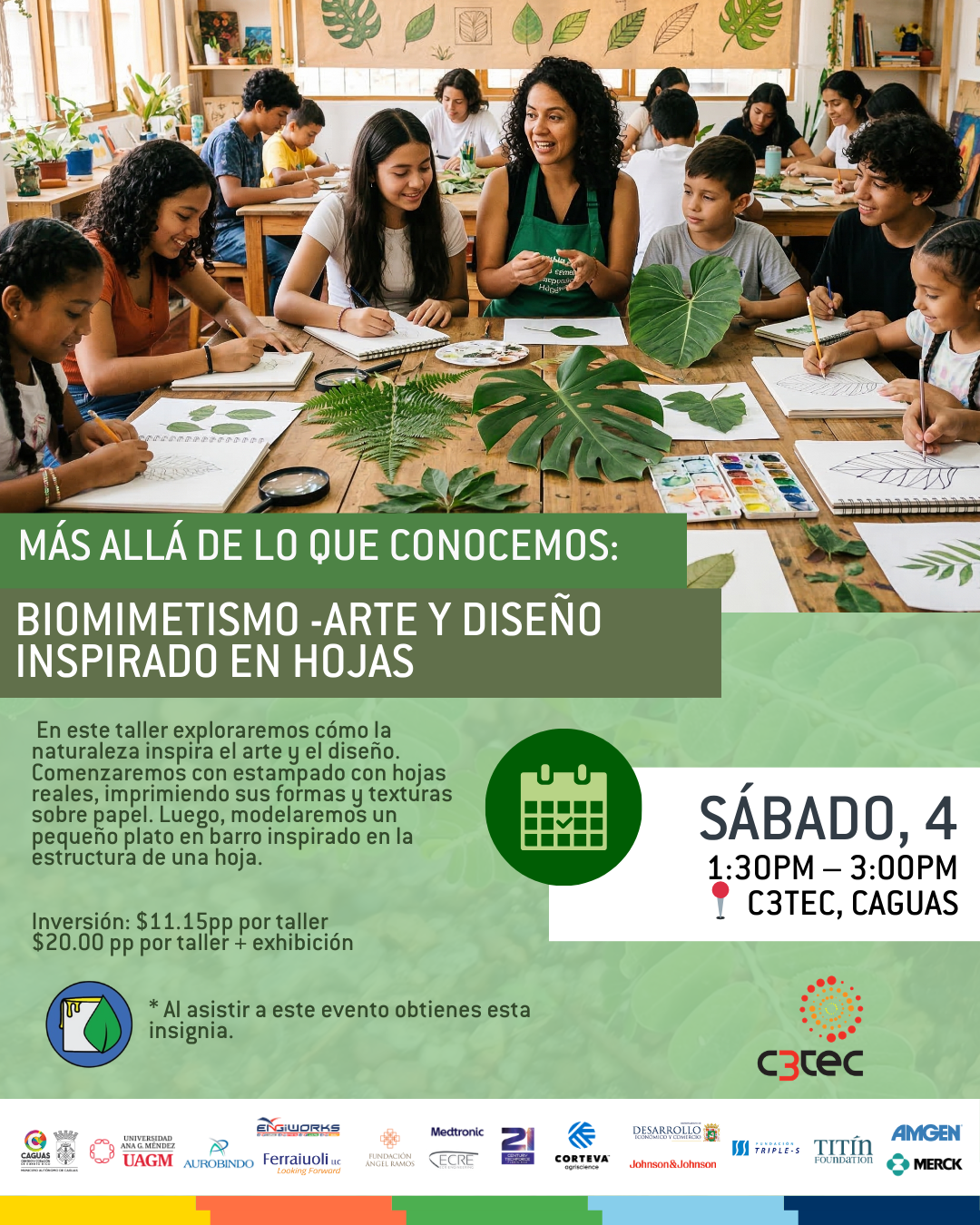 Taller Más Allá de lo que Conocemos: Biomimetismo – Arte y Diseño Inspirado en Hojas | 4 de abril de 2026