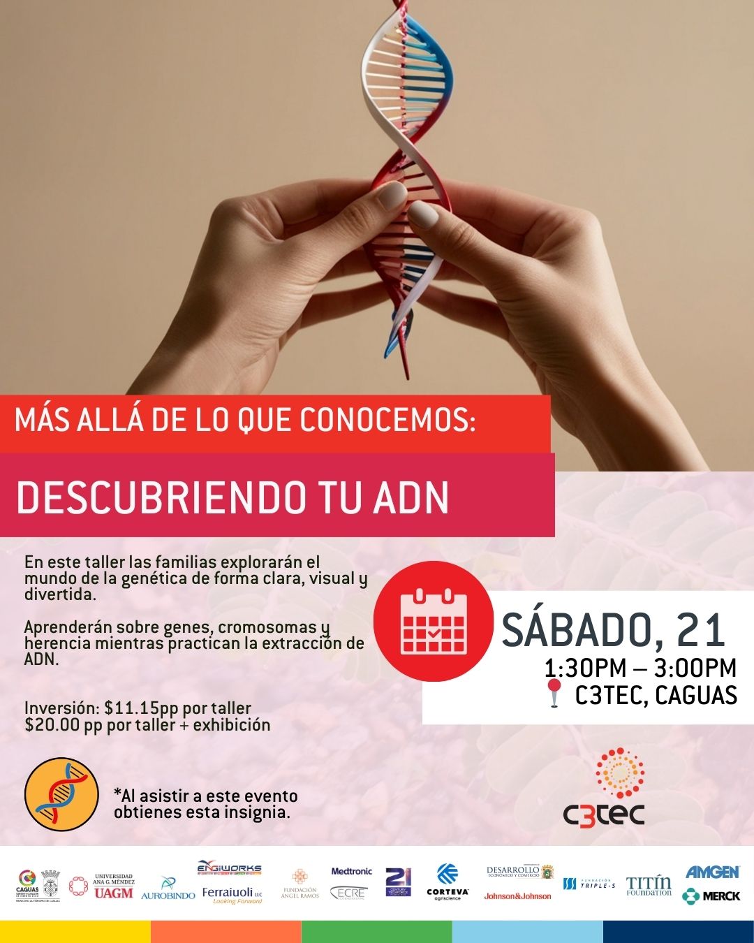 Taller Más Allá de lo que Conocemos: Descubriendo tu ADN | 21 de marzo de 2026