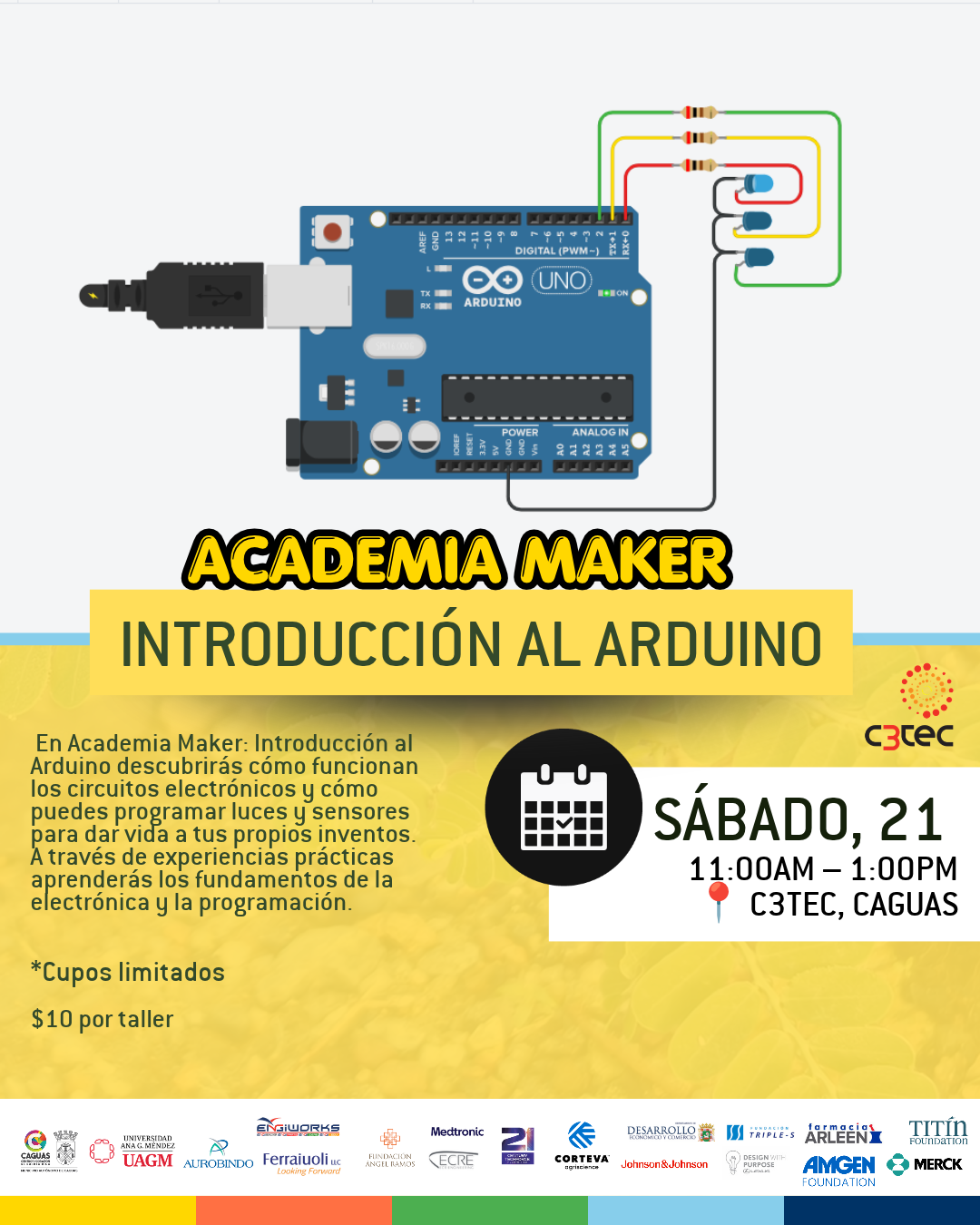 Taller Academia Maker: INTRODUCCIÓN AL ARDUINO | 21 de noviembre de 2026