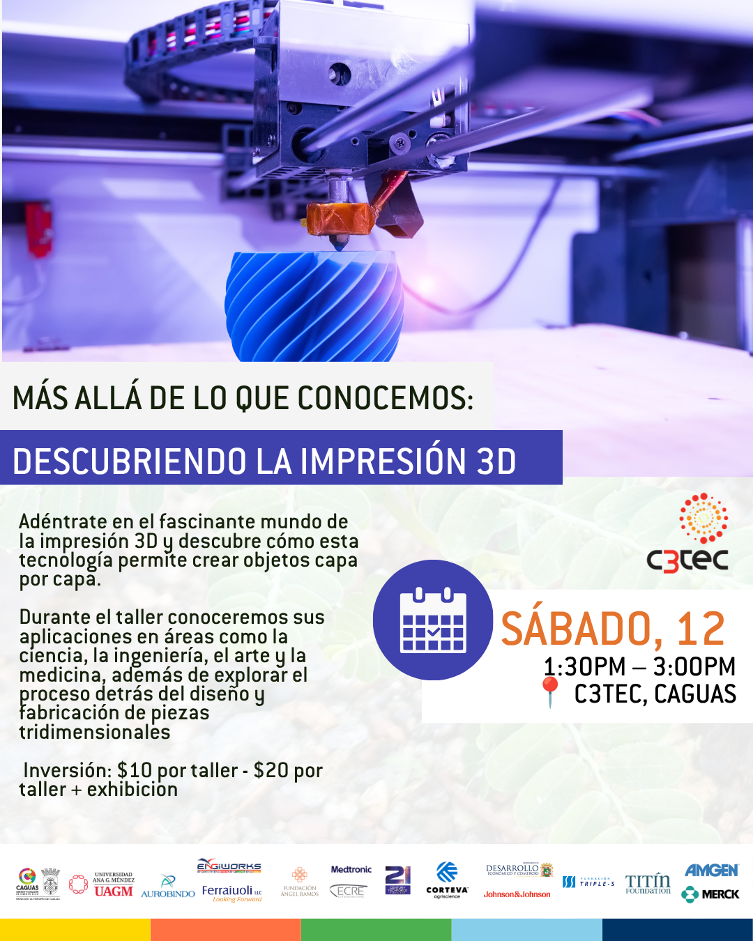 Taller Más Allá de lo que Conocemos: Descubriendo la Impresión 3D | 12 de Septiembre. de 2026