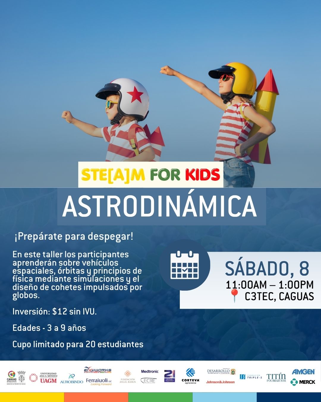 Taller STE[A]M For Kids:  Astrodinámica | 8 de agosto de 2026
