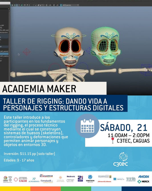Taller Academia Maker - Taller de Rigging: Dando Vida a Personajes y Estructuras Digitales | 21 de marzo de 2026