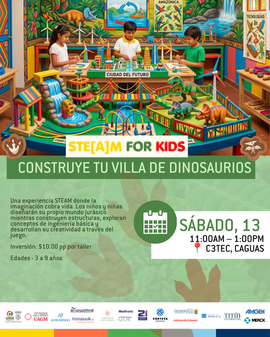 Taller STE[A]M for Kids - Construye tu Villa de Dinosaurios  | 13 de junio de 2026