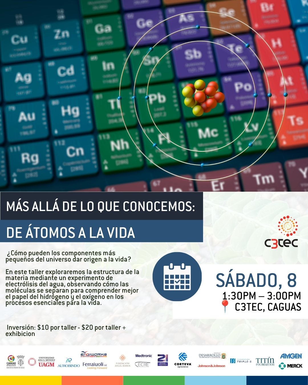 Taller Más Allá de lo que Conocemos: De Átomos a la Vida | 8 de Agosto de 2026