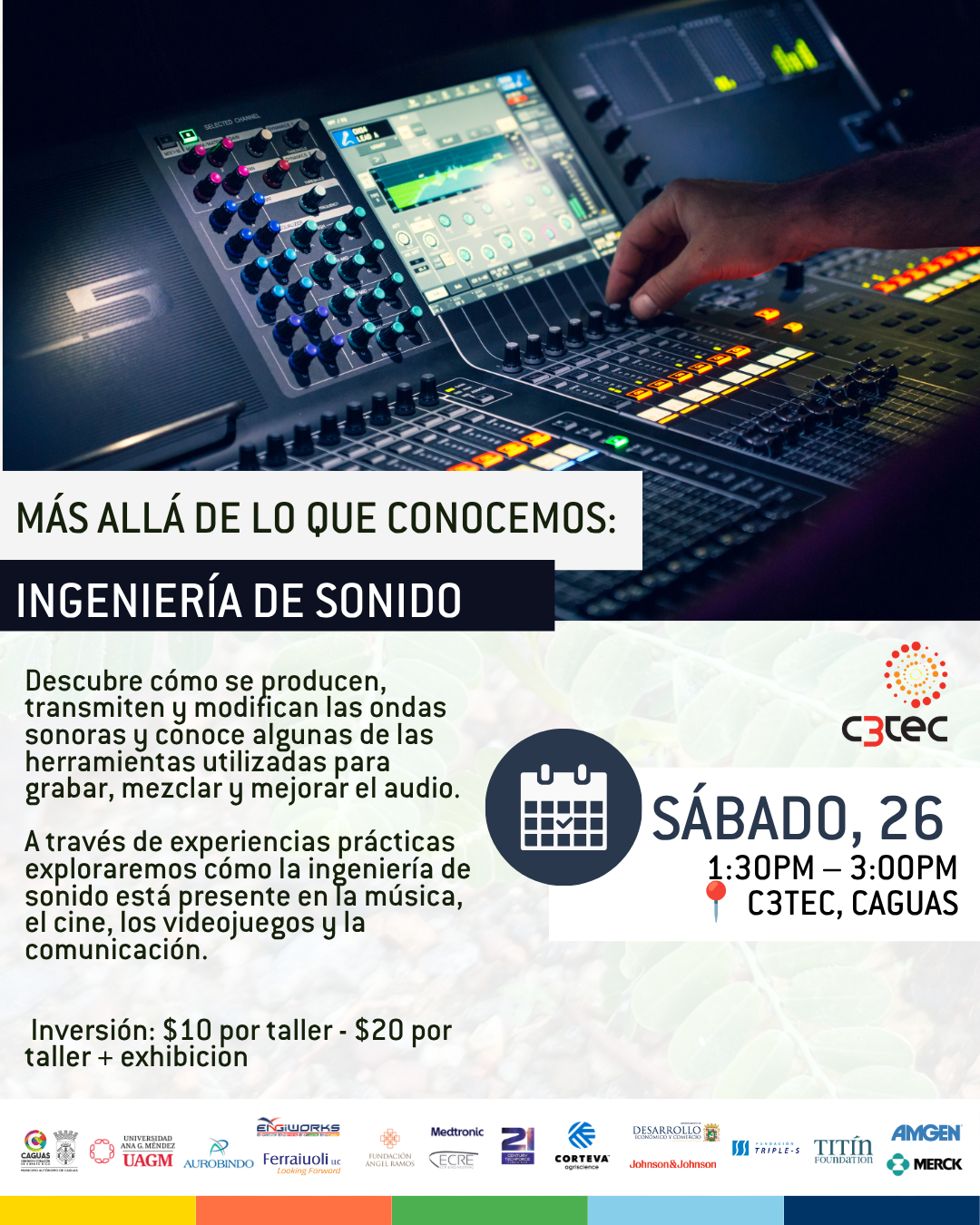 Taller Más Allá de lo que Conocemos: Ingeniería de Sonido | 26 de septiembre de 2026