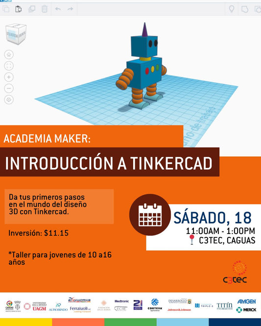 Taller Academia Maker: Introducción a Tinkercad | 18 de octubre de 2025